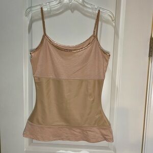 Tummy Tank Tan Fitted Spaghetti Strap Shapewear Camisole Size L